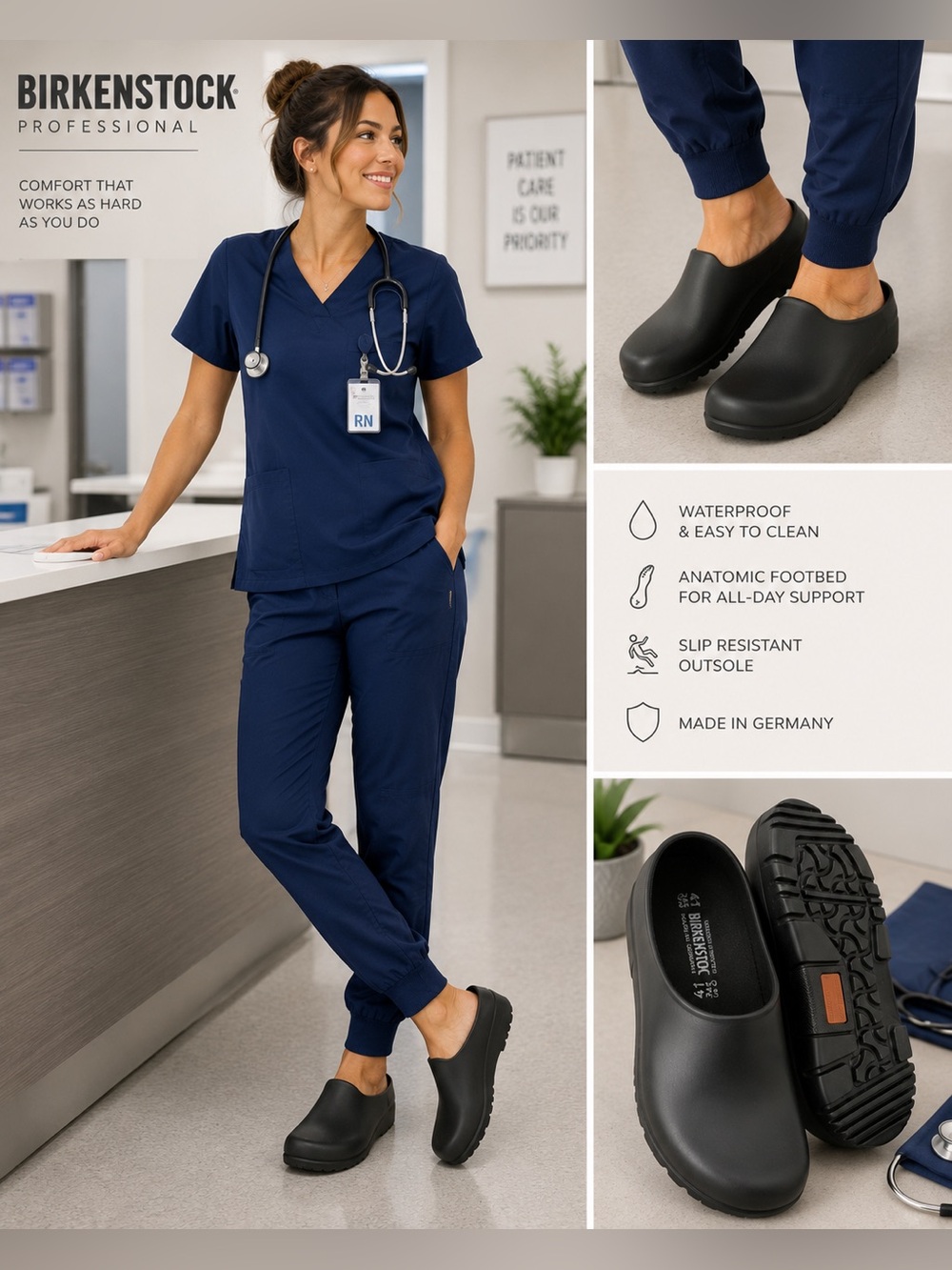 NEW Birkenstock Professional Waterproof Clogs | Black | EU 41 / Women’s 10–10.5